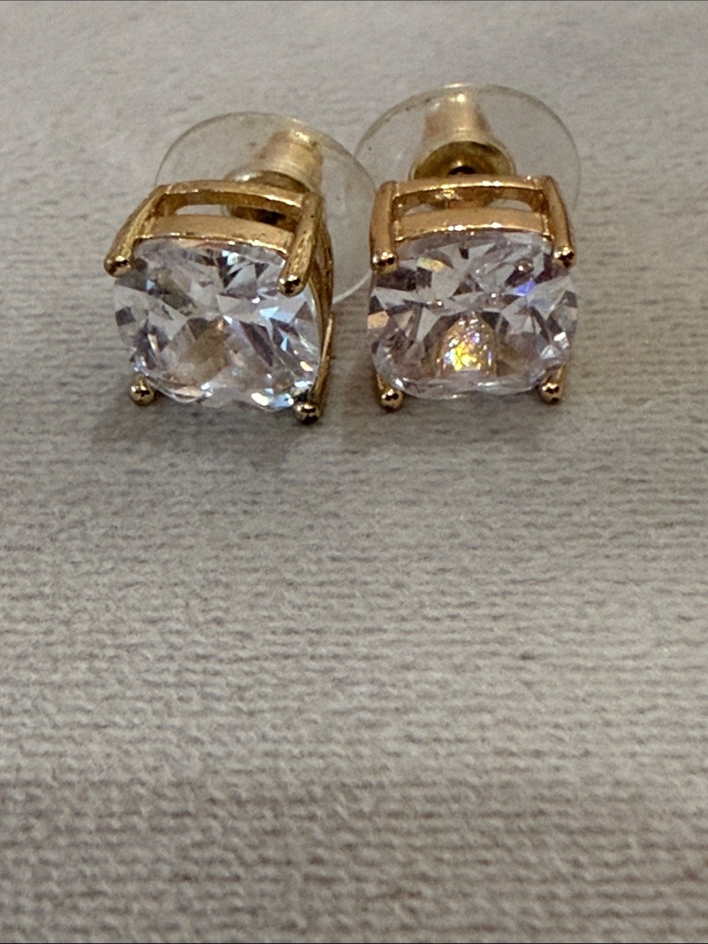 Park Lane Gold-Tone Clear Stone Stud Earrings